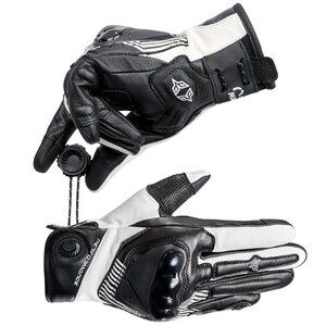 New Leather Motorcycle Gloves Men/Women, Riding Gloves with Magnetic Fasteners-M